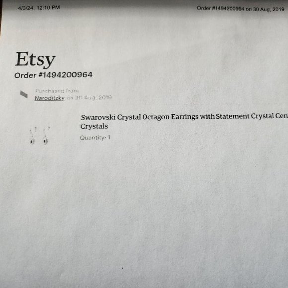 Swarovski Crystal Octagon Earrings with Statement Crystal Centerpiece | Silver - Picture 5 of 5